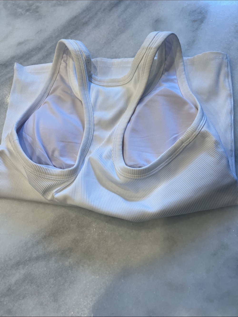 ALL ACCESS Cream Ribbed Racerback Tank - Picture 3 of 4